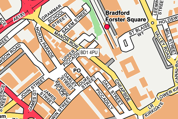 BD1 4PU map - OS OpenMap – Local (Ordnance Survey)