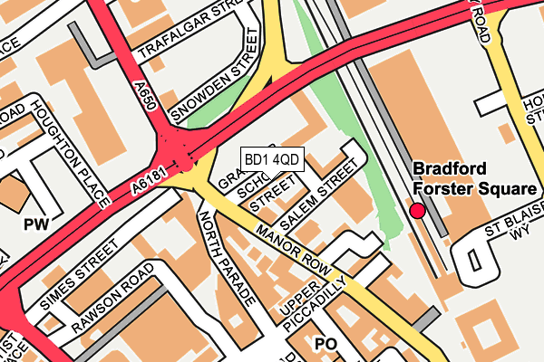 BD1 4QD map - OS OpenMap – Local (Ordnance Survey)