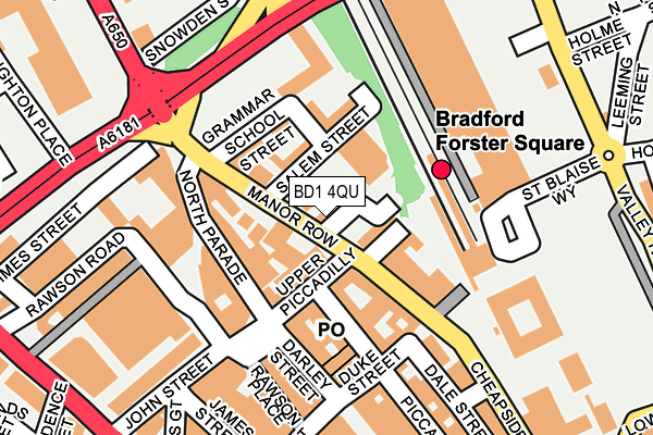 BD1 4QU map - OS OpenMap – Local (Ordnance Survey)