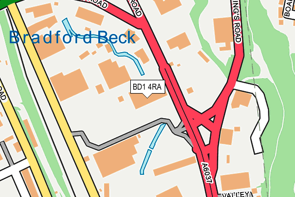 BD1 4RA map - OS OpenMap – Local (Ordnance Survey)