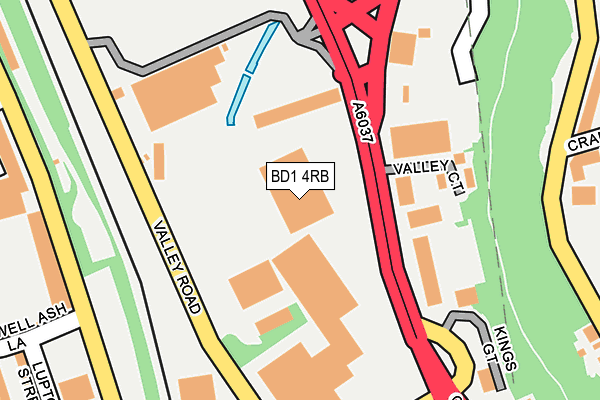 BD1 4RB map - OS OpenMap – Local (Ordnance Survey)