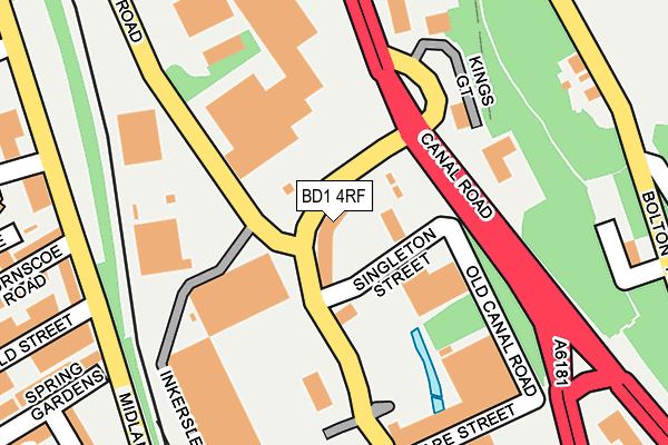 BD1 4RF map - OS OpenMap – Local (Ordnance Survey)