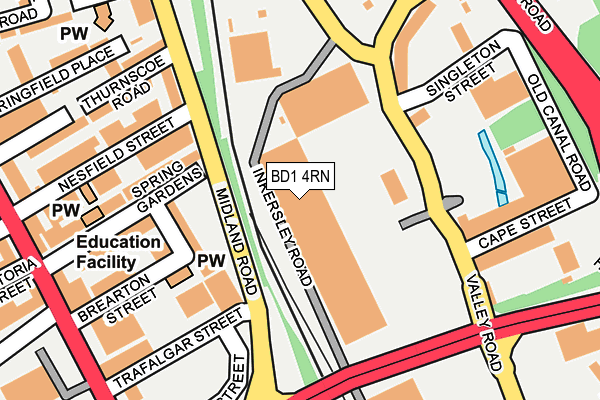 BD1 4RN map - OS OpenMap – Local (Ordnance Survey)