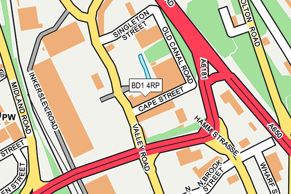 BD1 4RP map - OS OpenMap – Local (Ordnance Survey)