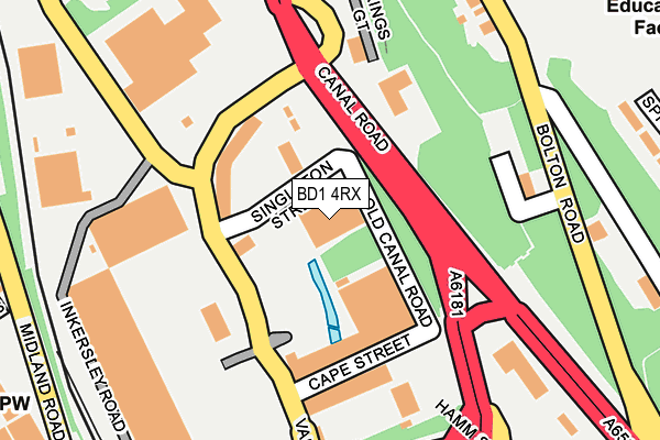 BD1 4RX map - OS OpenMap – Local (Ordnance Survey)