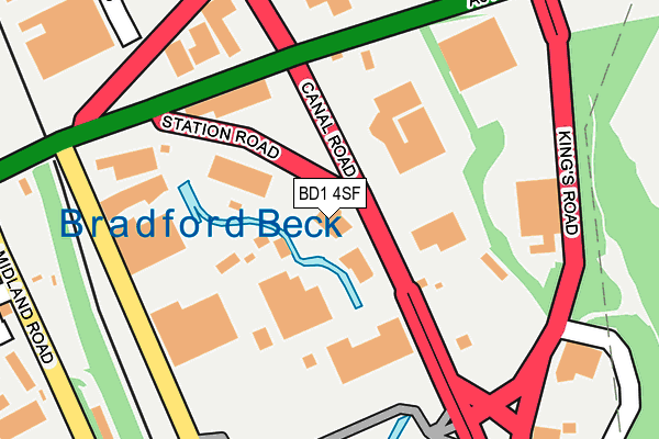 BD1 4SF map - OS OpenMap – Local (Ordnance Survey)