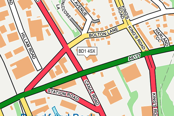 BD1 4SX map - OS OpenMap – Local (Ordnance Survey)