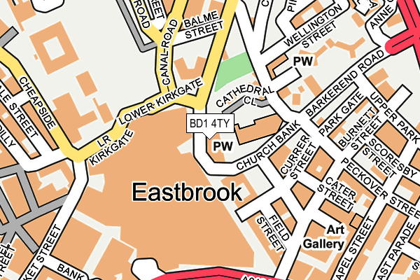 BD1 4TY map - OS OpenMap – Local (Ordnance Survey)