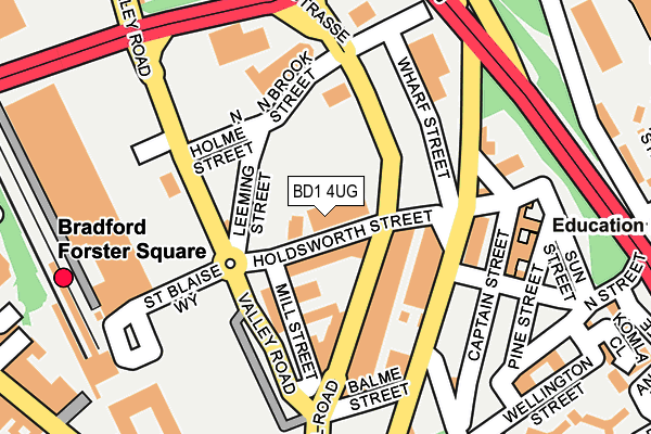 BD1 4UG map - OS OpenMap – Local (Ordnance Survey)