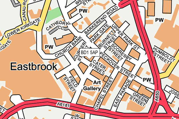 BD1 5AP map - OS OpenMap – Local (Ordnance Survey)