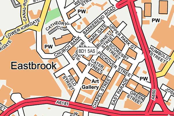 BD1 5AS map - OS OpenMap – Local (Ordnance Survey)