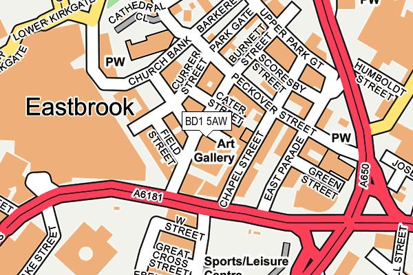 BD1 5AW map - OS OpenMap – Local (Ordnance Survey)