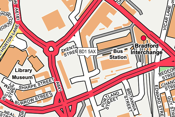 BD1 5AX map - OS OpenMap – Local (Ordnance Survey)