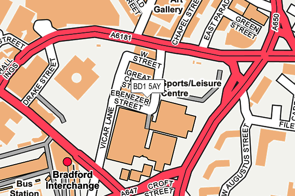 BD1 5AY map - OS OpenMap – Local (Ordnance Survey)