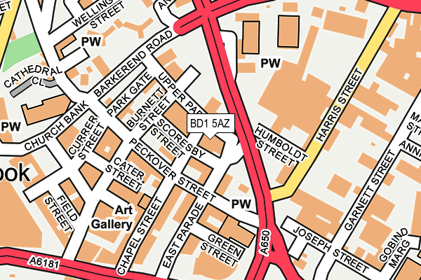 BD1 5AZ map - OS OpenMap – Local (Ordnance Survey)