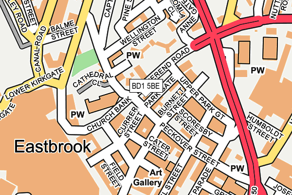 BD1 5BE map - OS OpenMap – Local (Ordnance Survey)