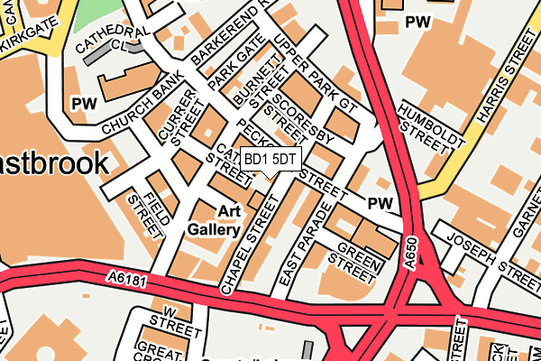 BD1 5DT map - OS OpenMap – Local (Ordnance Survey)