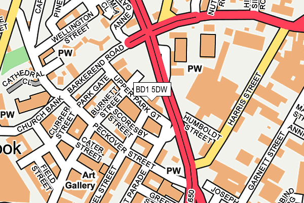 BD1 5DW map - OS OpenMap – Local (Ordnance Survey)