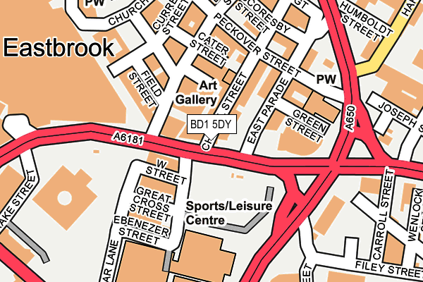 BD1 5DY map - OS OpenMap – Local (Ordnance Survey)