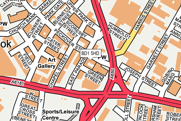 BD1 5HD map - OS OpenMap – Local (Ordnance Survey)