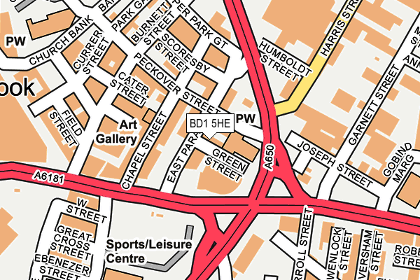 BD1 5HE map - OS OpenMap – Local (Ordnance Survey)