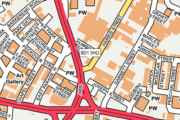 BD1 5HQ map - OS OpenMap – Local (Ordnance Survey)