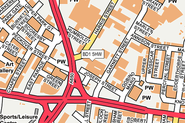 BD1 5HW map - OS OpenMap – Local (Ordnance Survey)