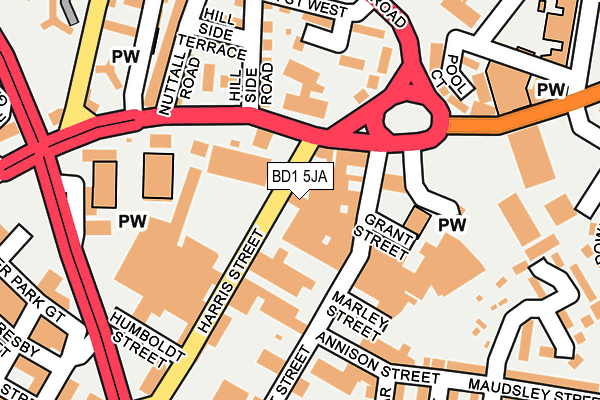 BD1 5JA map - OS OpenMap – Local (Ordnance Survey)