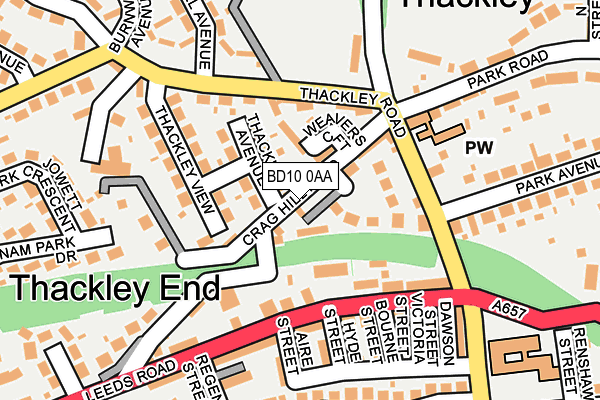 BD10 0AA map - OS OpenMap – Local (Ordnance Survey)