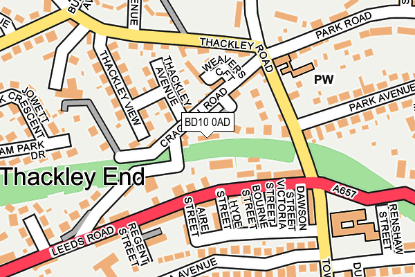 BD10 0AD map - OS OpenMap – Local (Ordnance Survey)