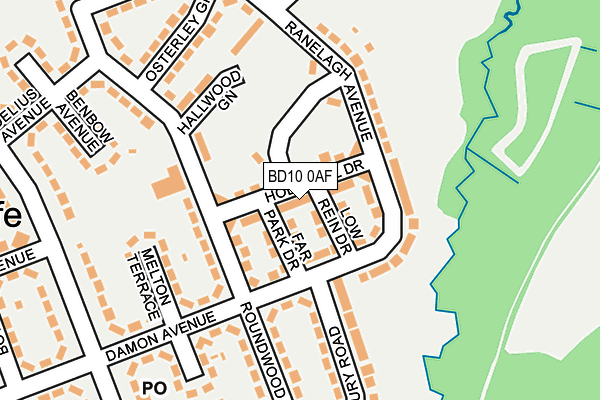 BD10 0AF map - OS OpenMap – Local (Ordnance Survey)