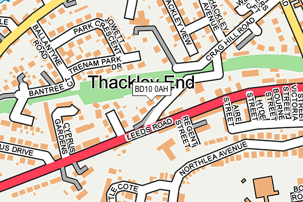 BD10 0AH map - OS OpenMap – Local (Ordnance Survey)