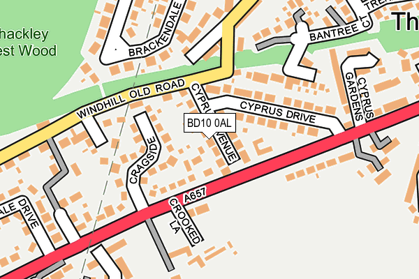 BD10 0AL map - OS OpenMap – Local (Ordnance Survey)