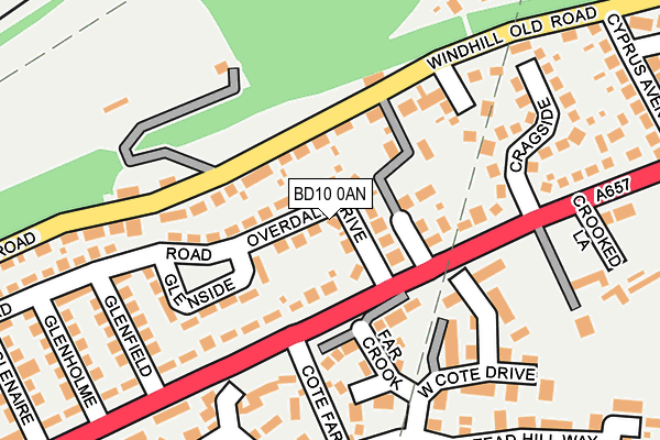 BD10 0AN map - OS OpenMap – Local (Ordnance Survey)