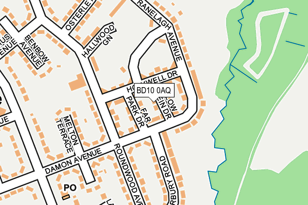 BD10 0AQ map - OS OpenMap – Local (Ordnance Survey)
