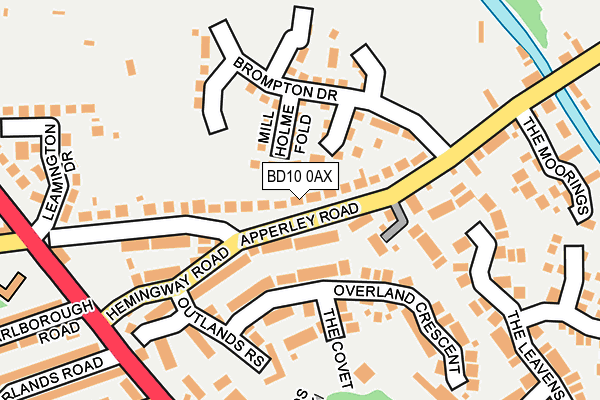 BD10 0AX map - OS OpenMap – Local (Ordnance Survey)