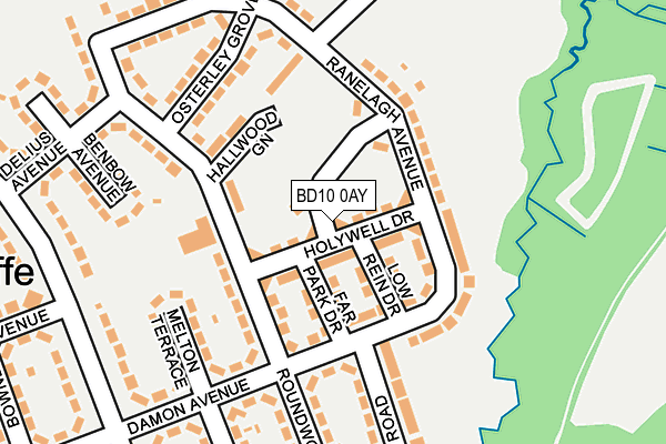 BD10 0AY map - OS OpenMap – Local (Ordnance Survey)