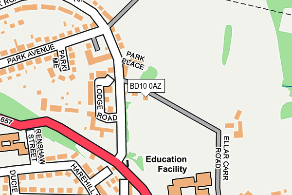 BD10 0AZ map - OS OpenMap – Local (Ordnance Survey)