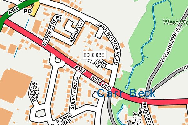 BD10 0BE map - OS OpenMap – Local (Ordnance Survey)