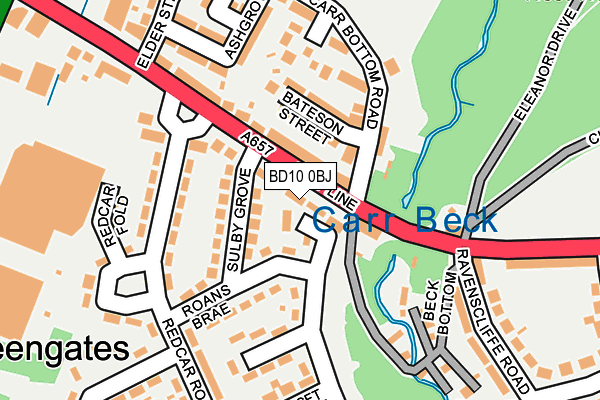 BD10 0BJ map - OS OpenMap – Local (Ordnance Survey)