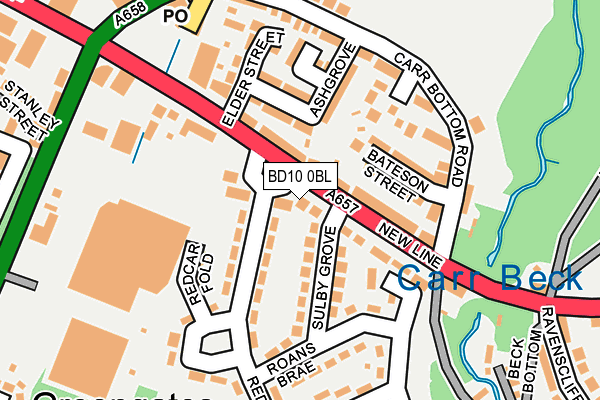 BD10 0BL map - OS OpenMap – Local (Ordnance Survey)