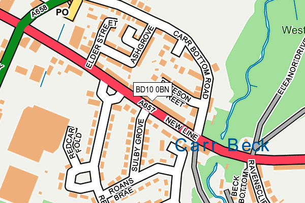 BD10 0BN map - OS OpenMap – Local (Ordnance Survey)
