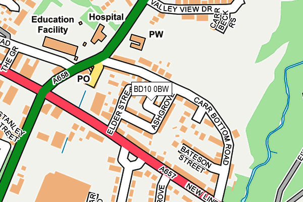 BD10 0BW map - OS OpenMap – Local (Ordnance Survey)