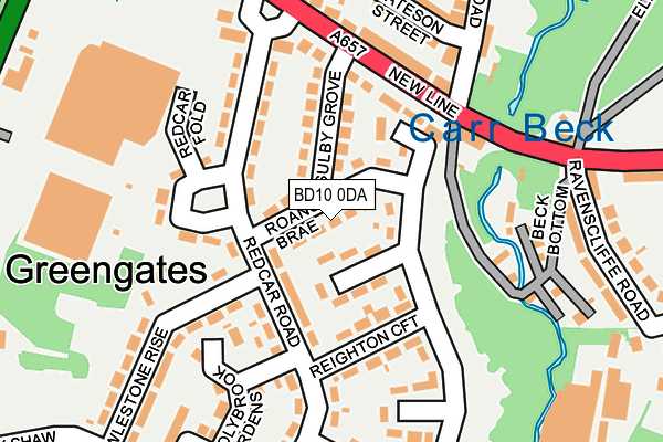 BD10 0DA map - OS OpenMap – Local (Ordnance Survey)