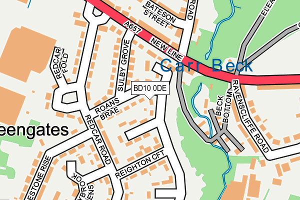 BD10 0DE map - OS OpenMap – Local (Ordnance Survey)