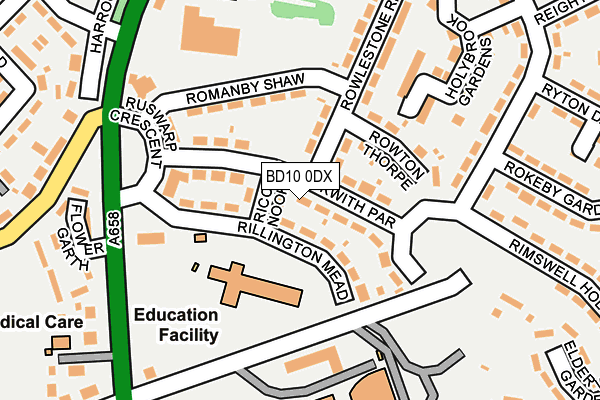 BD10 0DX map - OS OpenMap – Local (Ordnance Survey)