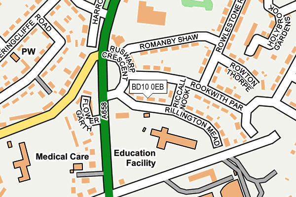 BD10 0EB map - OS OpenMap – Local (Ordnance Survey)