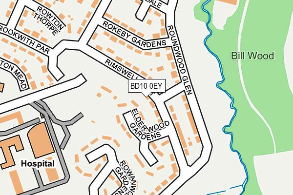 BD10 0EY map - OS OpenMap – Local (Ordnance Survey)