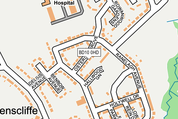 BD10 0HD map - OS OpenMap – Local (Ordnance Survey)