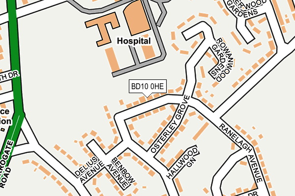 BD10 0HE map - OS OpenMap – Local (Ordnance Survey)